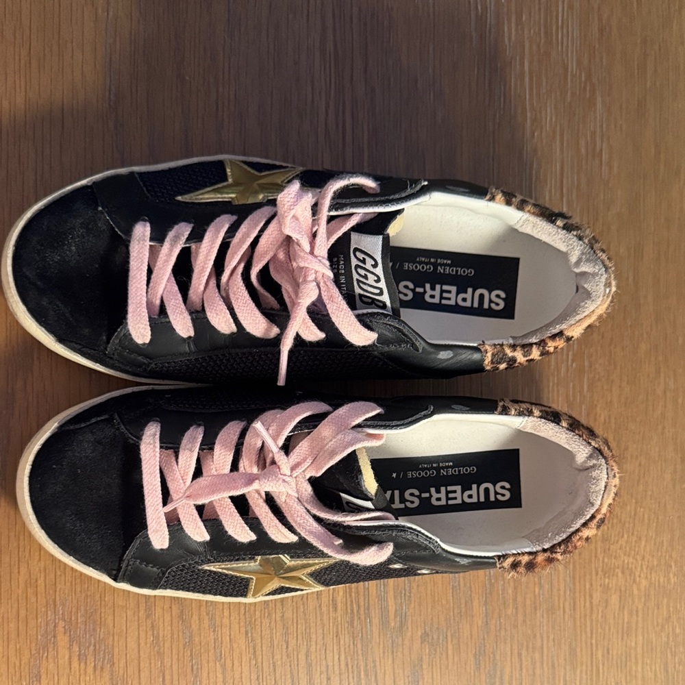 Golden Goose Super Star Black Sneakers with Leopard Print - Picture 6 of 6